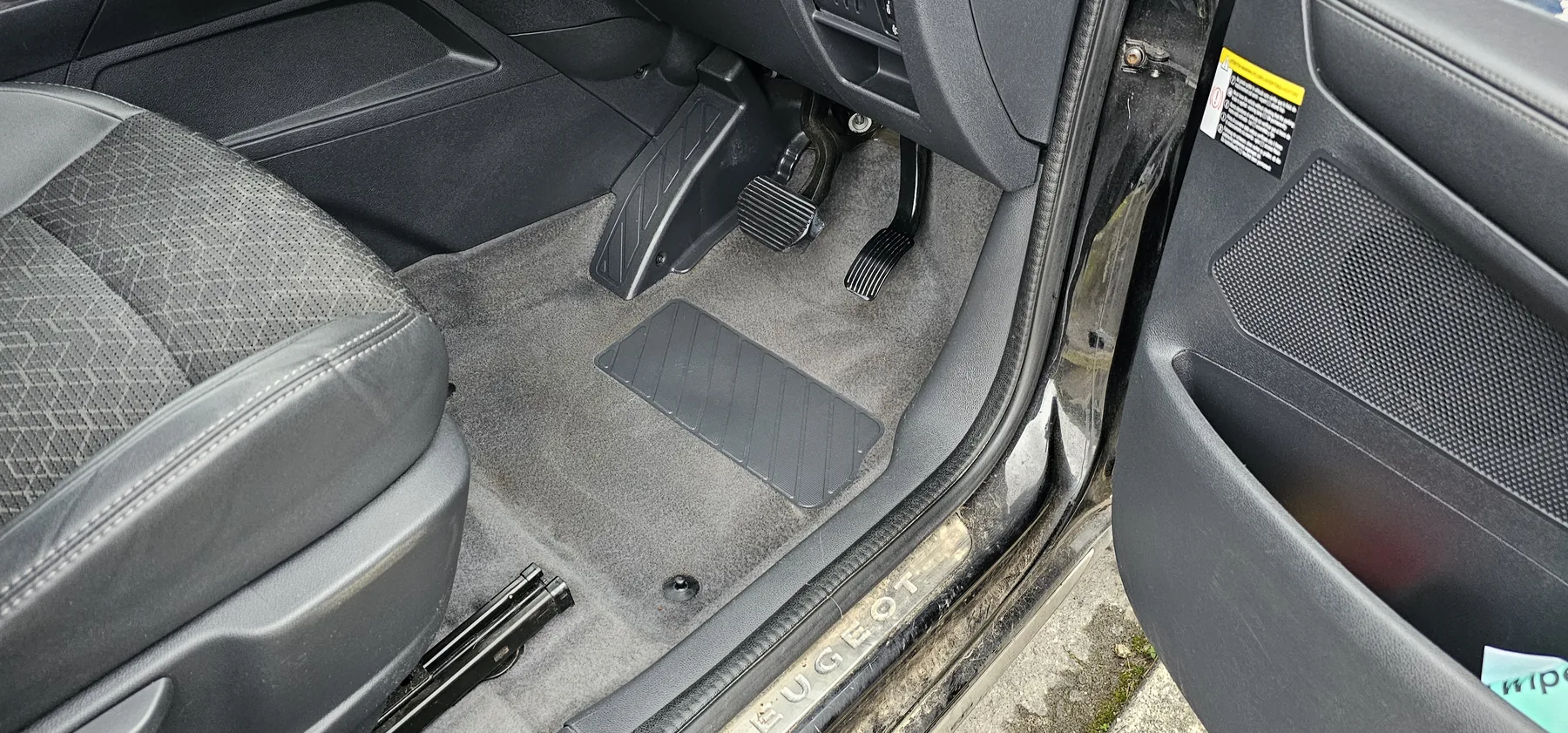 Vehicle footwell after cleaning