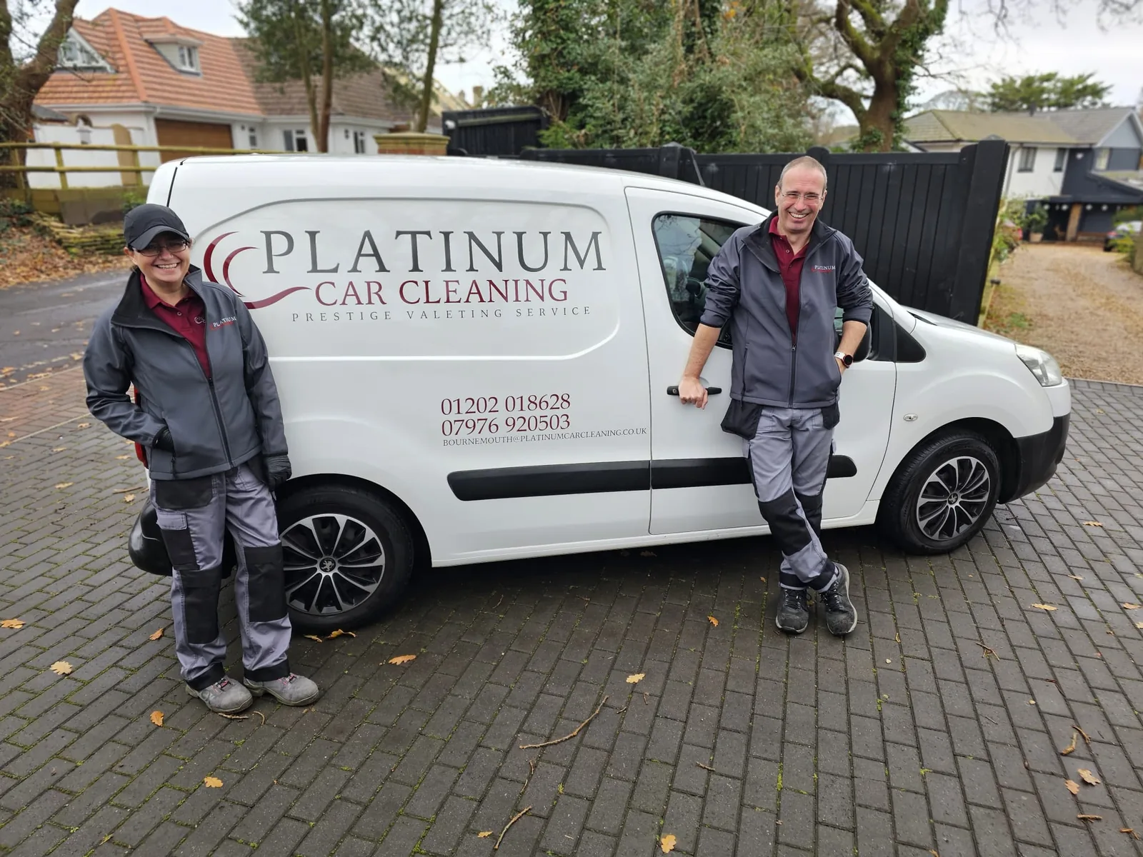 Platinum Car Cleaning team with branded mobile valeting van